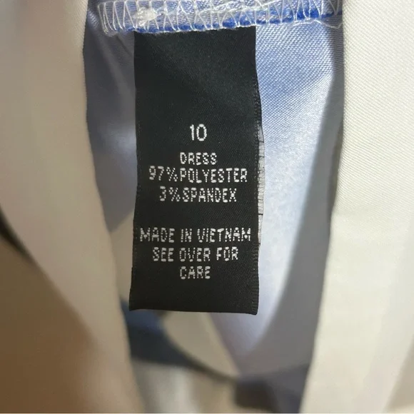 AGB Blue and White Striped Sheath Spring Event Work Business Dress - Picture 5 of 6